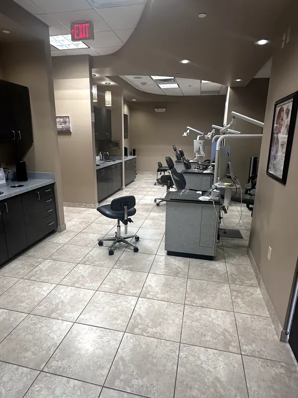 Row of treatment chairs in the clinic